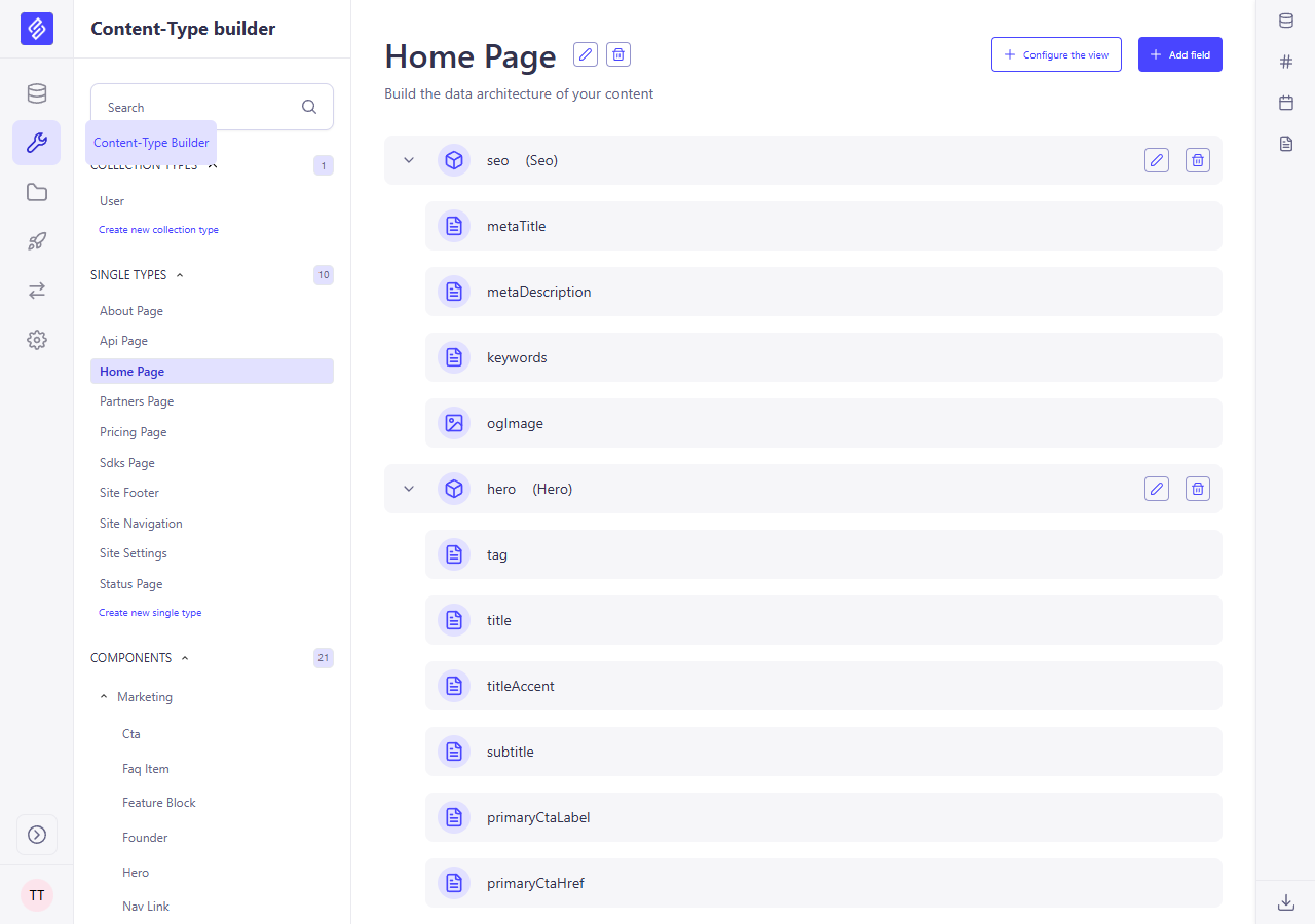 Content-Type Builder