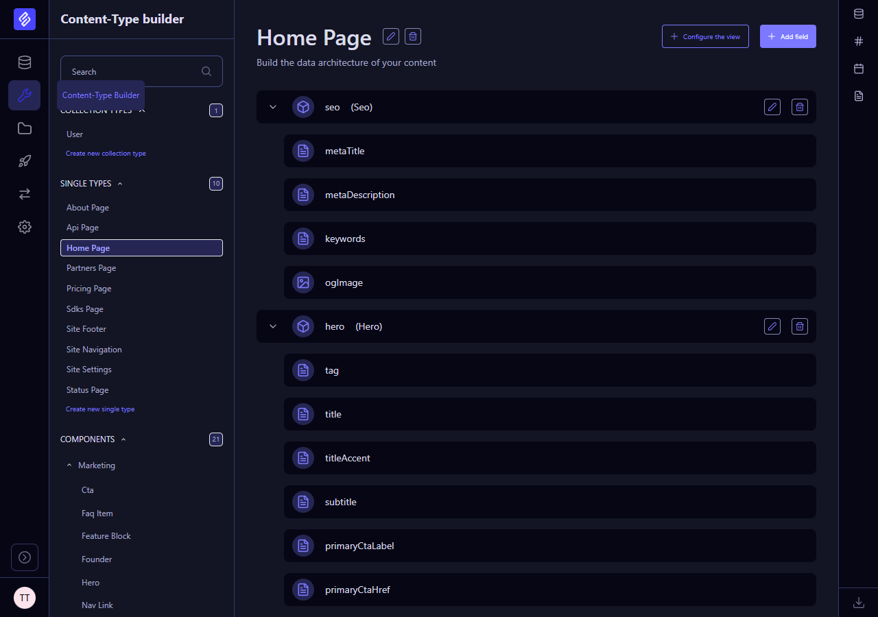 Content-Type Builder